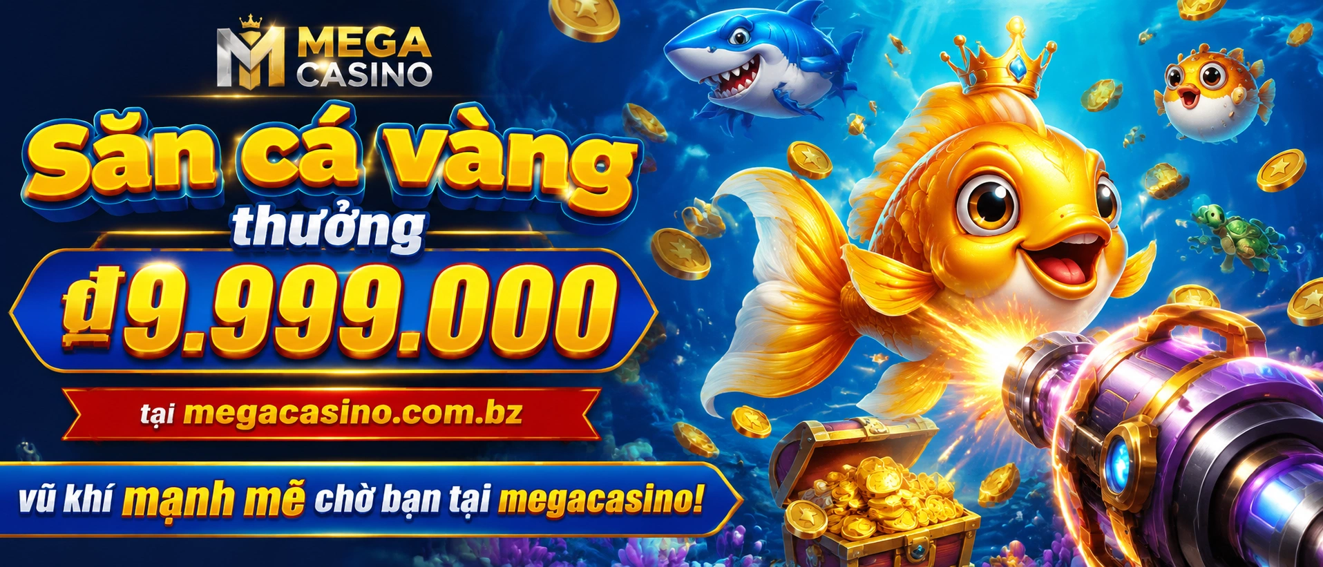 Giao diện Bắn Cá megacasino với chủ đề đại dương